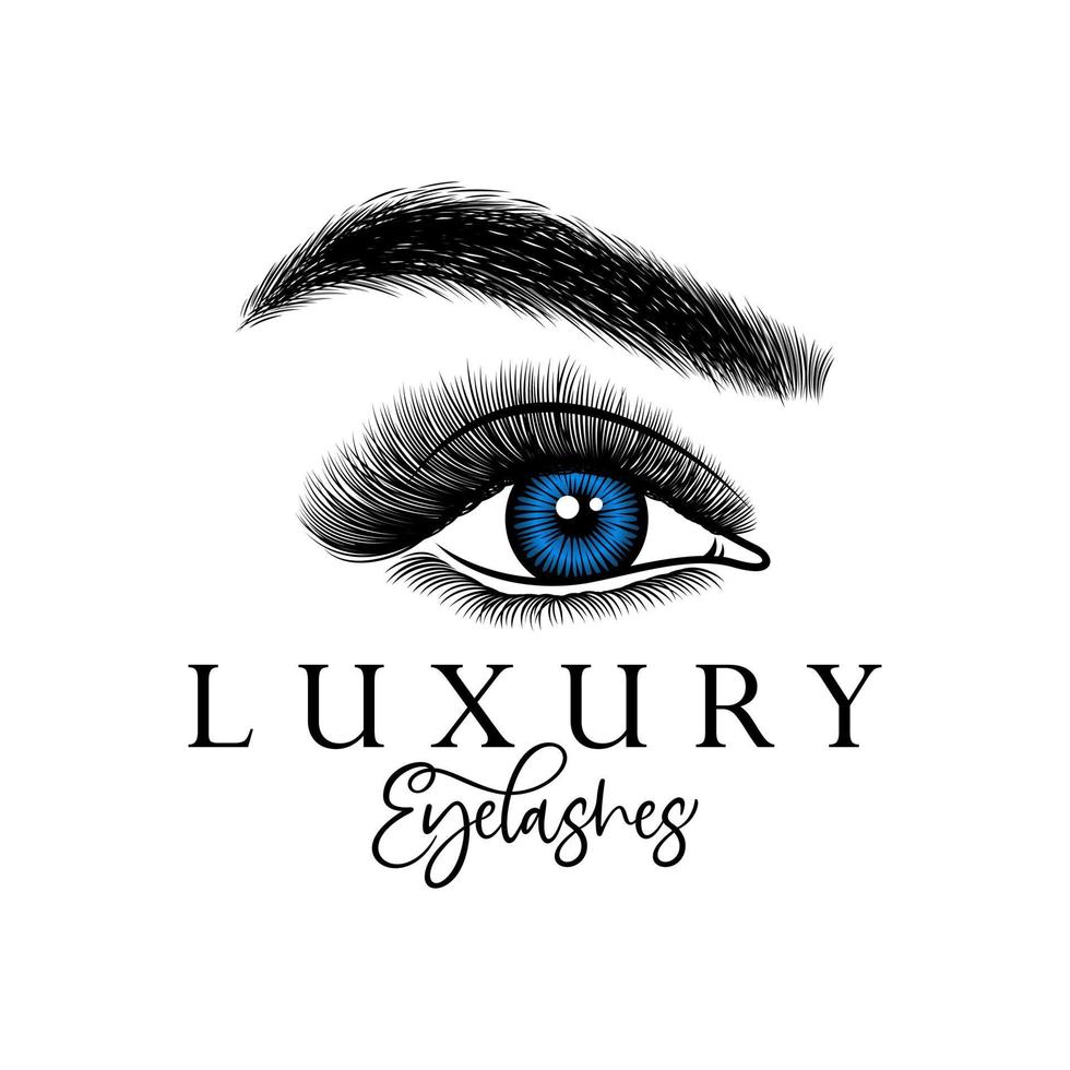 Luxus-Schönheits-Wimpern-Logo-Vektorvorlage vektor