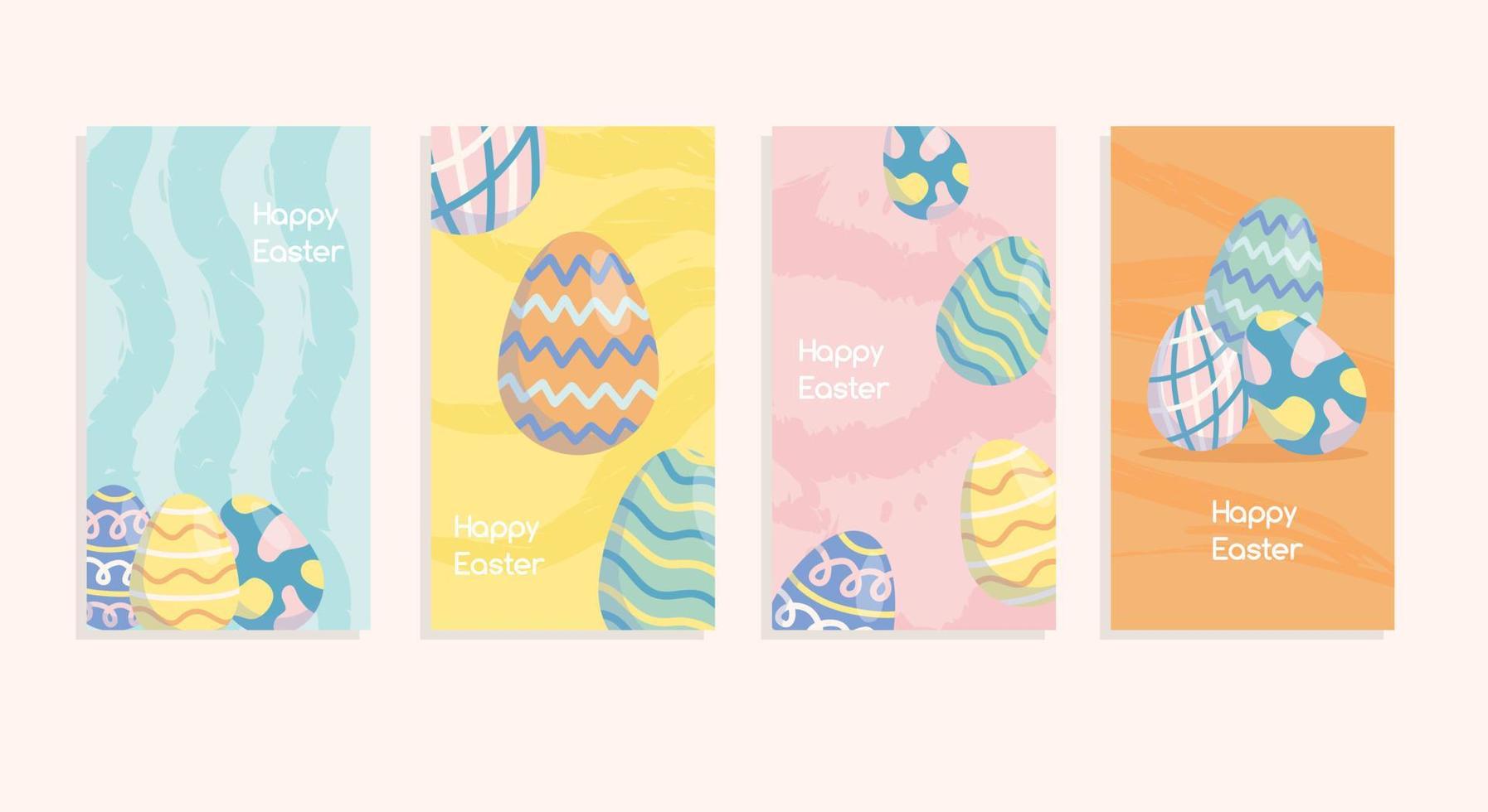 reihe von trendigen geschichten frühling und ostern banner hintergrund. Vorlage, kann für Zielseite, Website, mobile App, Poster, Flyer, Coupon, Geschenkkarte, Smartphone verwendet werden vektor