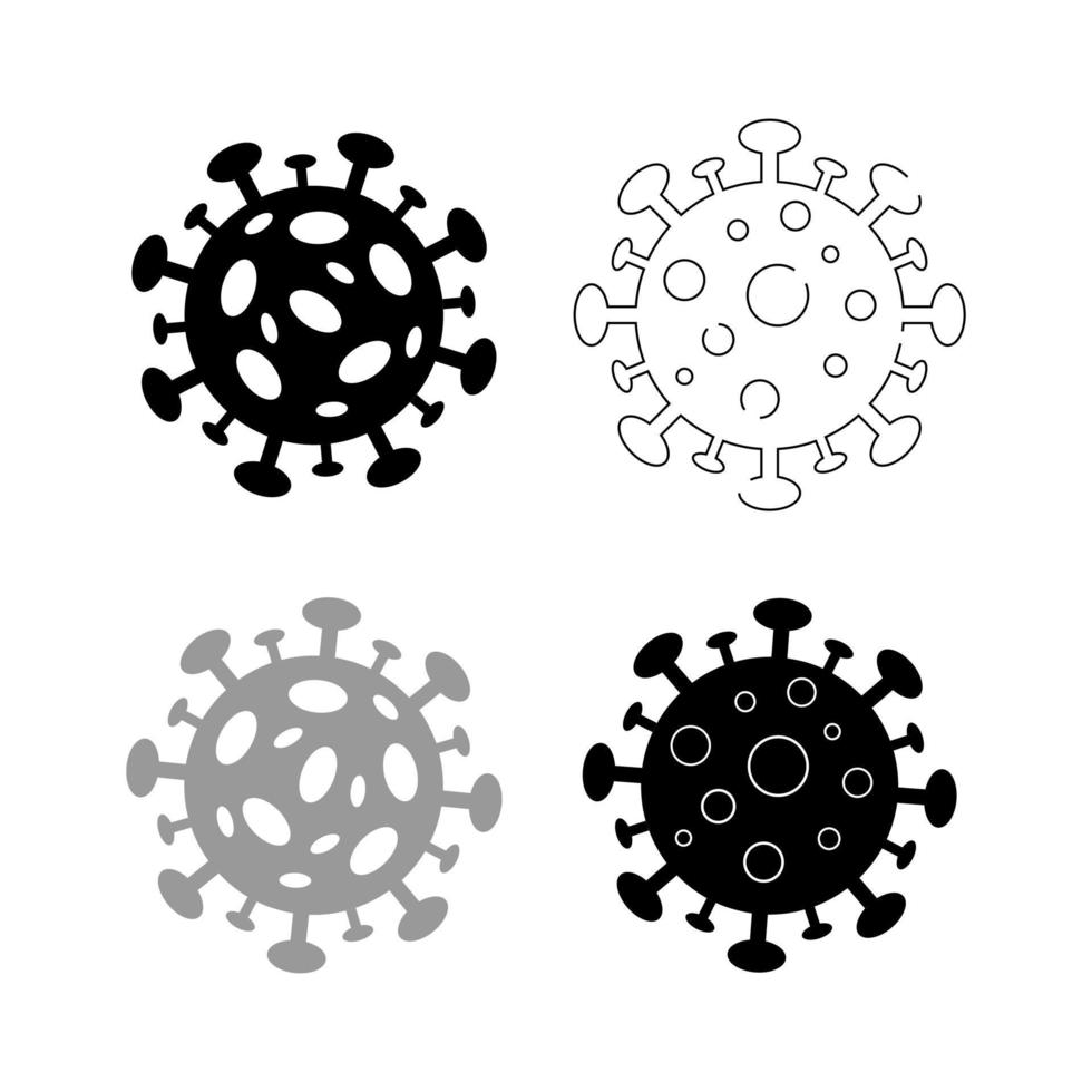 Coronavirus. Virus. Symbole gesetzt.covid-2019. ausbruch coronavirus. pandemie, medizin, gesundheitswesen, stoppt das coronavirus-konzept. Corona-Virus 2019-ncov. Vektor-Illustration. vektor