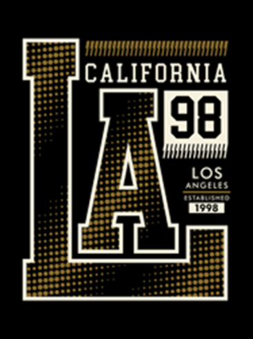 LA, Kalifornien, typografidesign, vektorillustration vektor