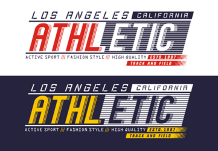 Typografi Athletic Los Angeles för t-shirttryck, vektorer