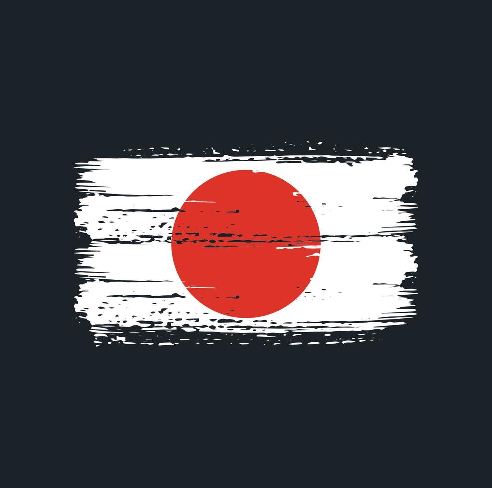 japanische flagge pinselstriche. Nationalflagge vektor