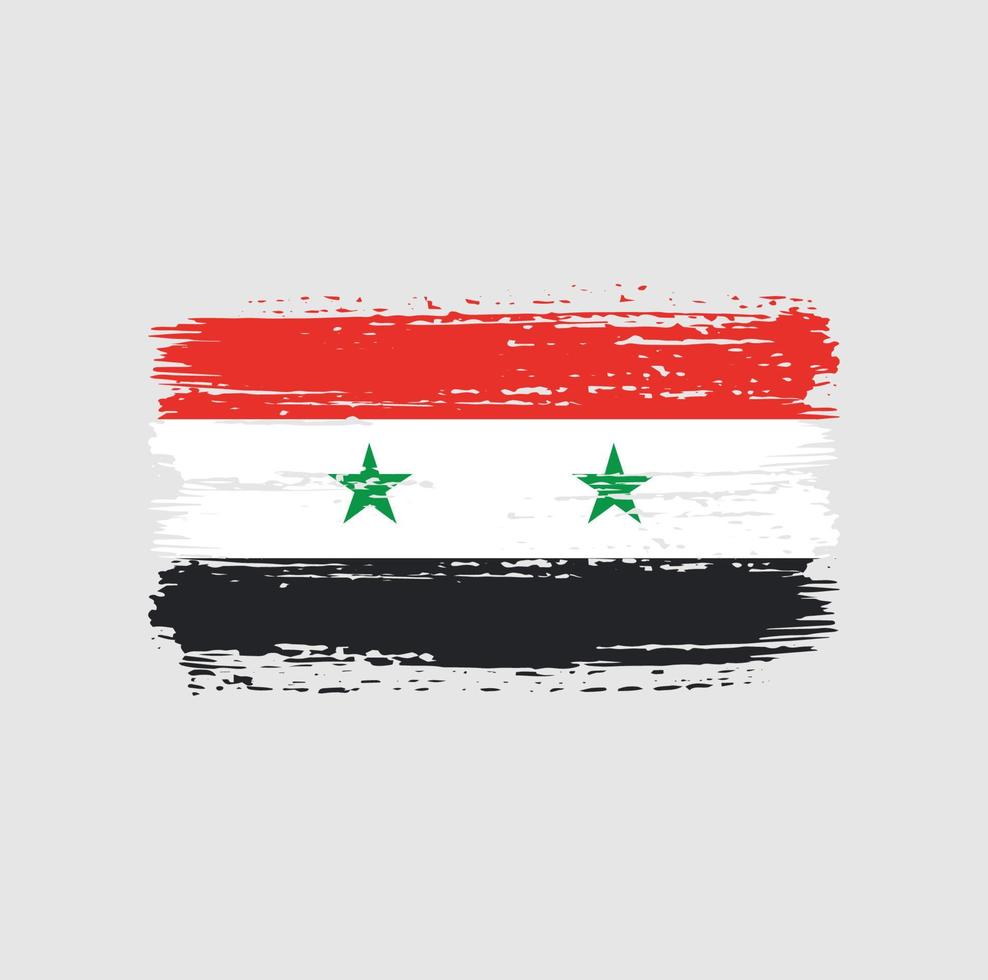 Pinselstriche der syrischen Flagge. Nationalflagge vektor