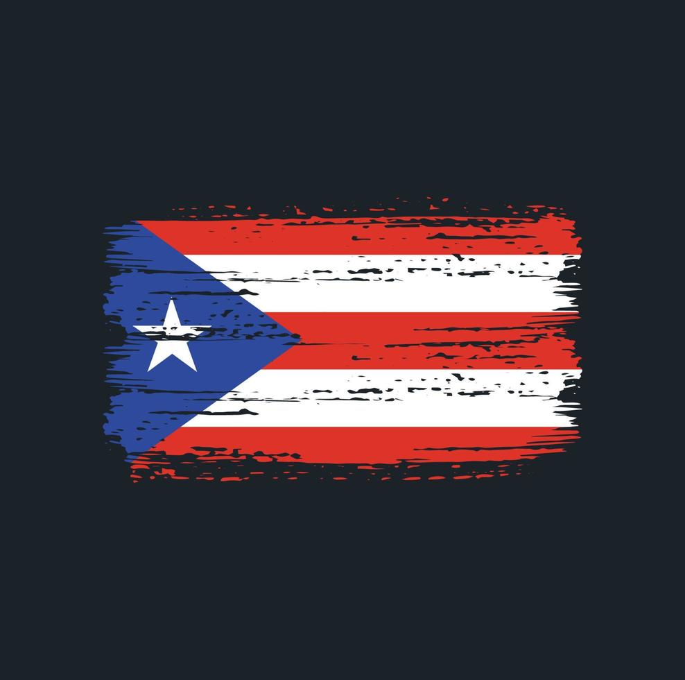 puerto rico flagga penseldrag. National flagga vektor