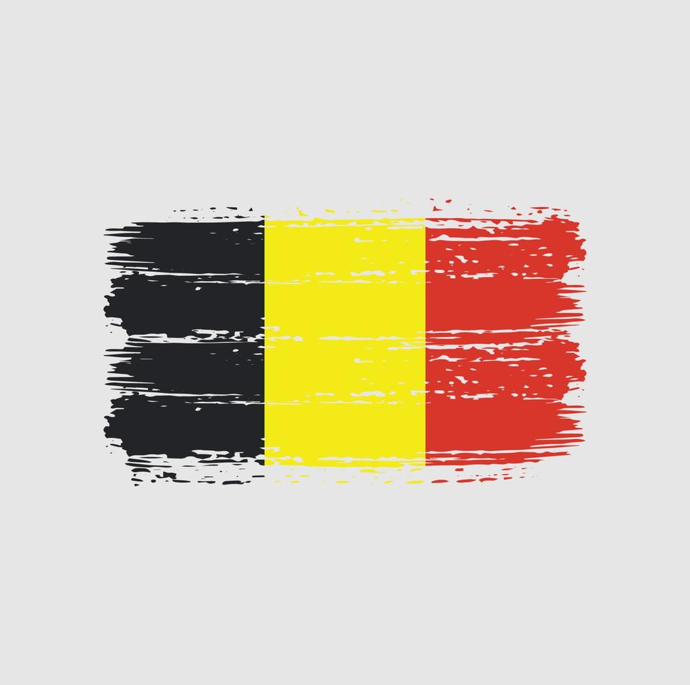 belgische flagge pinselstriche. Nationalflagge vektor