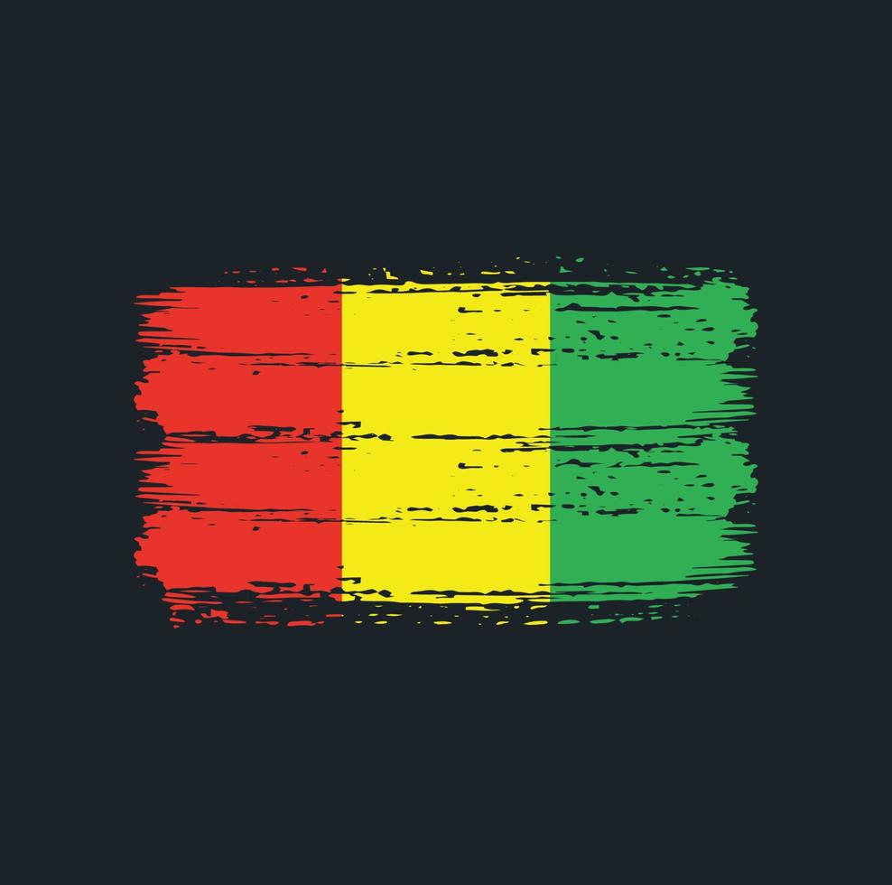 guinea flagga penseldrag. National flagga vektor