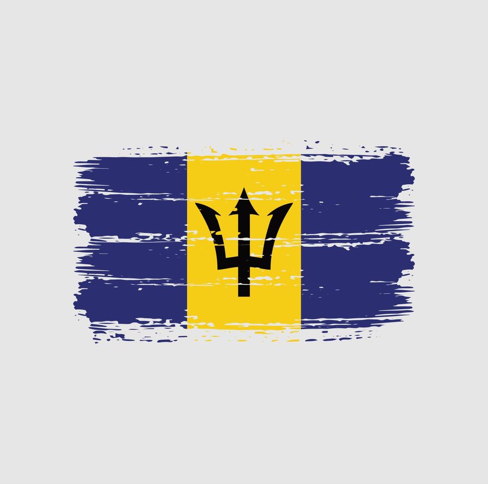 pinselstriche der barbados-flagge. Nationalflagge vektor