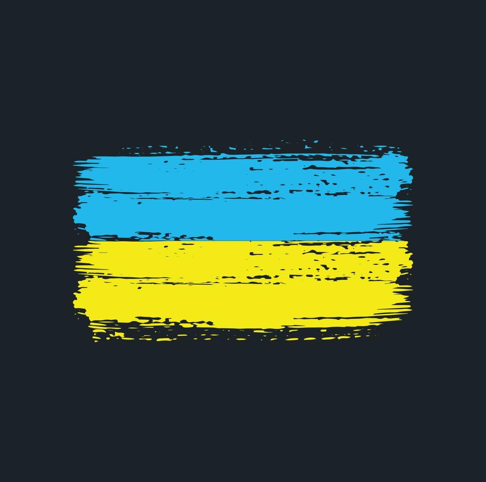 Pinselstriche der ukrainischen Flagge. Nationalflagge vektor