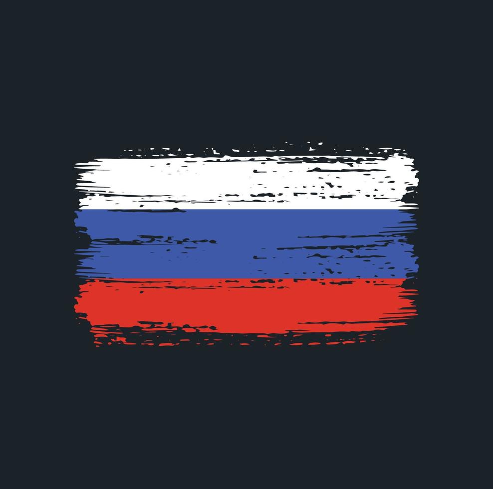 ryska flaggan penseldrag. National flagga vektor