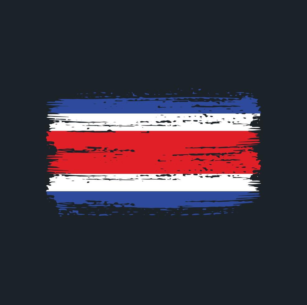 pinselstriche mit costa rica-flagge. Nationalflagge vektor