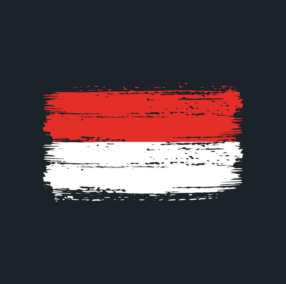 Pinselstriche der indonesischen Flagge. Nationalflagge vektor