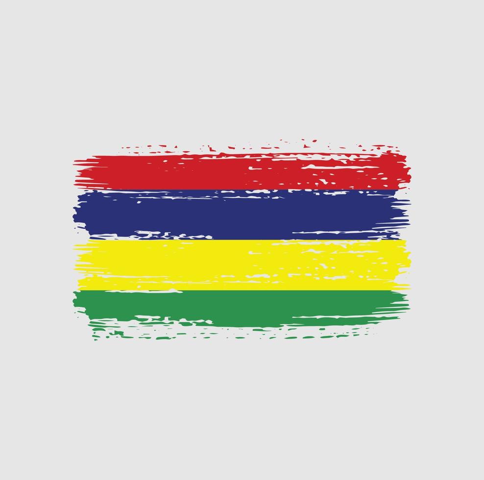 Pinselstriche der Mauritius-Flagge. Nationalflagge vektor