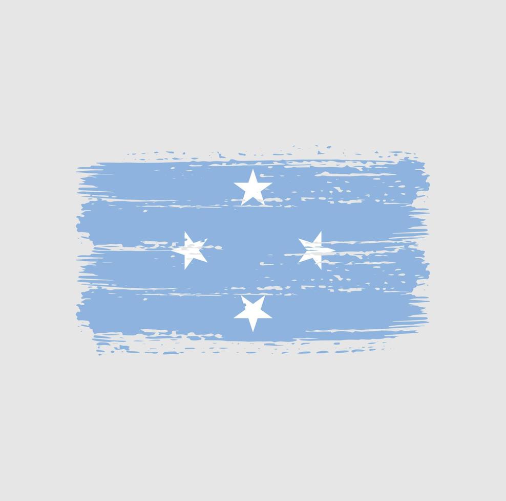 mikronesiens flagga penseldrag. National flagga vektor