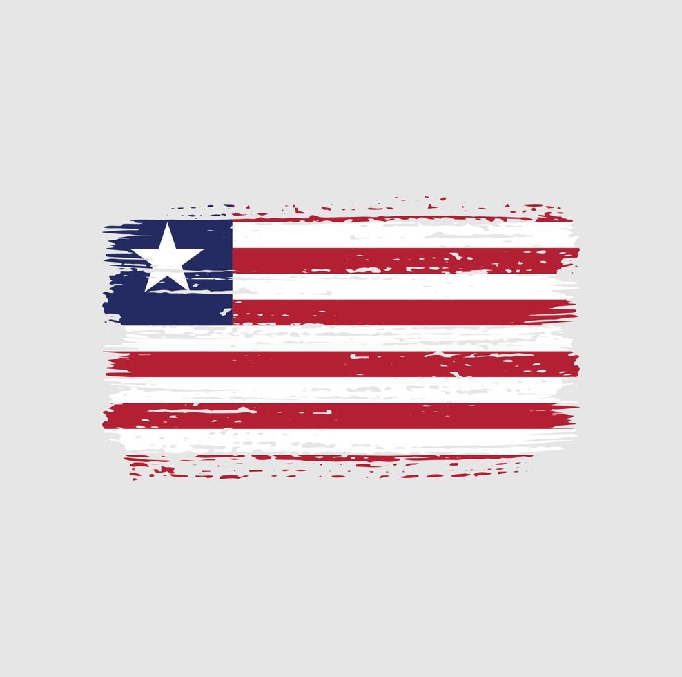 liberia flagga penseldrag. National flagga vektor