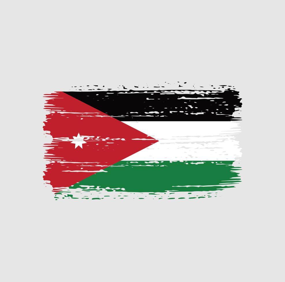 jordanische flagge pinselstriche. Nationalflagge vektor