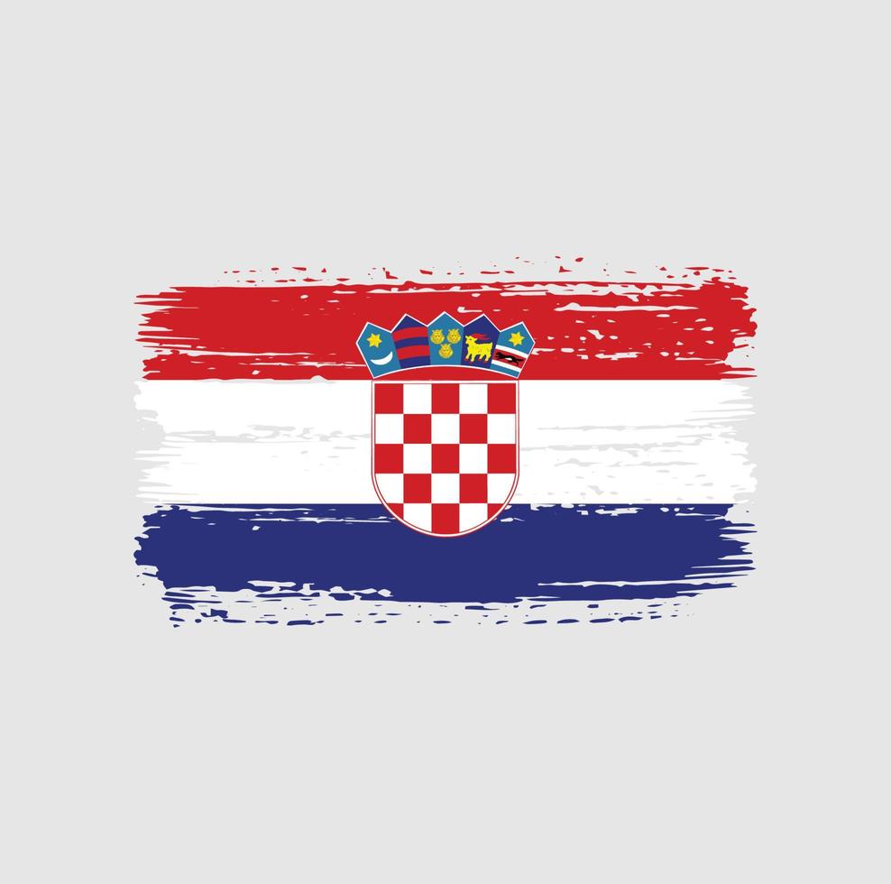 Pinselstriche der kroatischen Flagge. Nationalflagge vektor