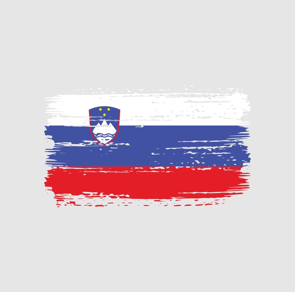 slowenische flagge pinselstriche. Nationalflagge vektor
