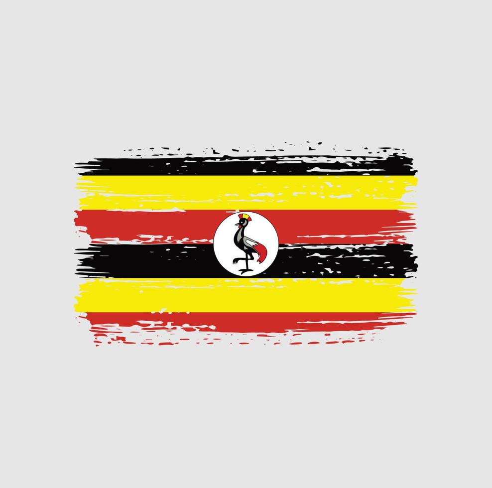 Pinselstriche der Uganda-Flagge. Nationalflagge vektor