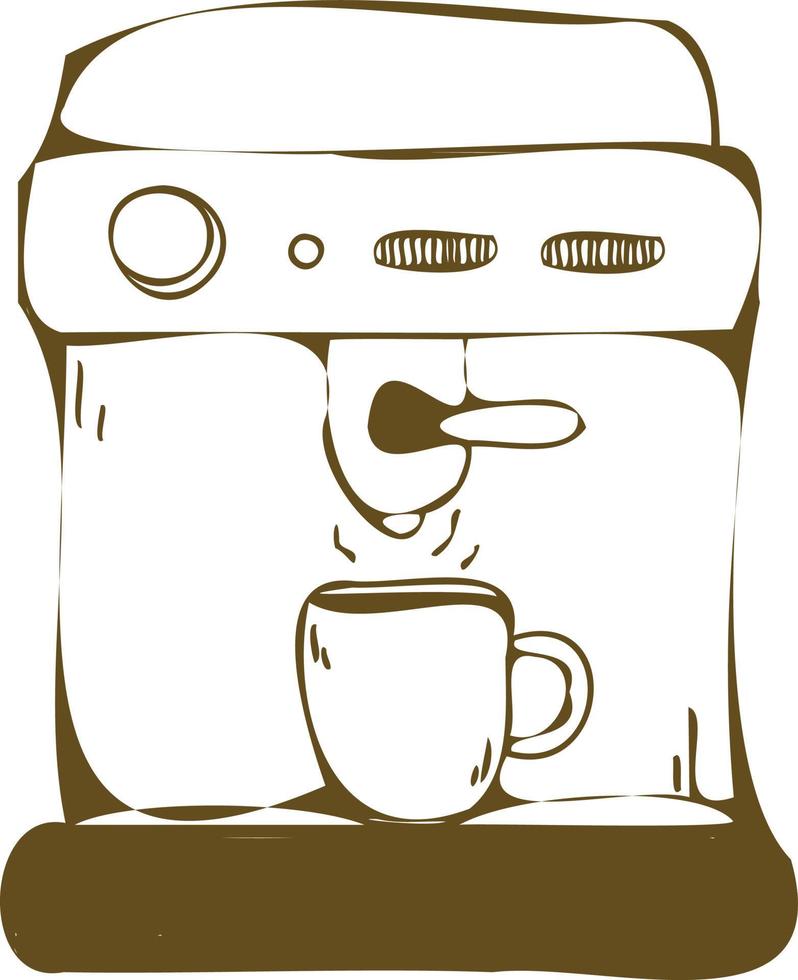 Kaffeemaschine und Kaffeemaschine zum Zubereiten von Kaffeegetränken. vektor