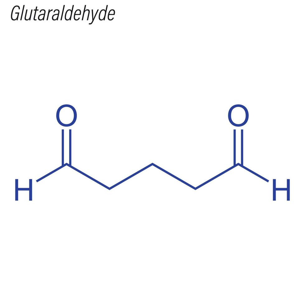 Vektorskelettformel von Glutaraldehyd. vektor