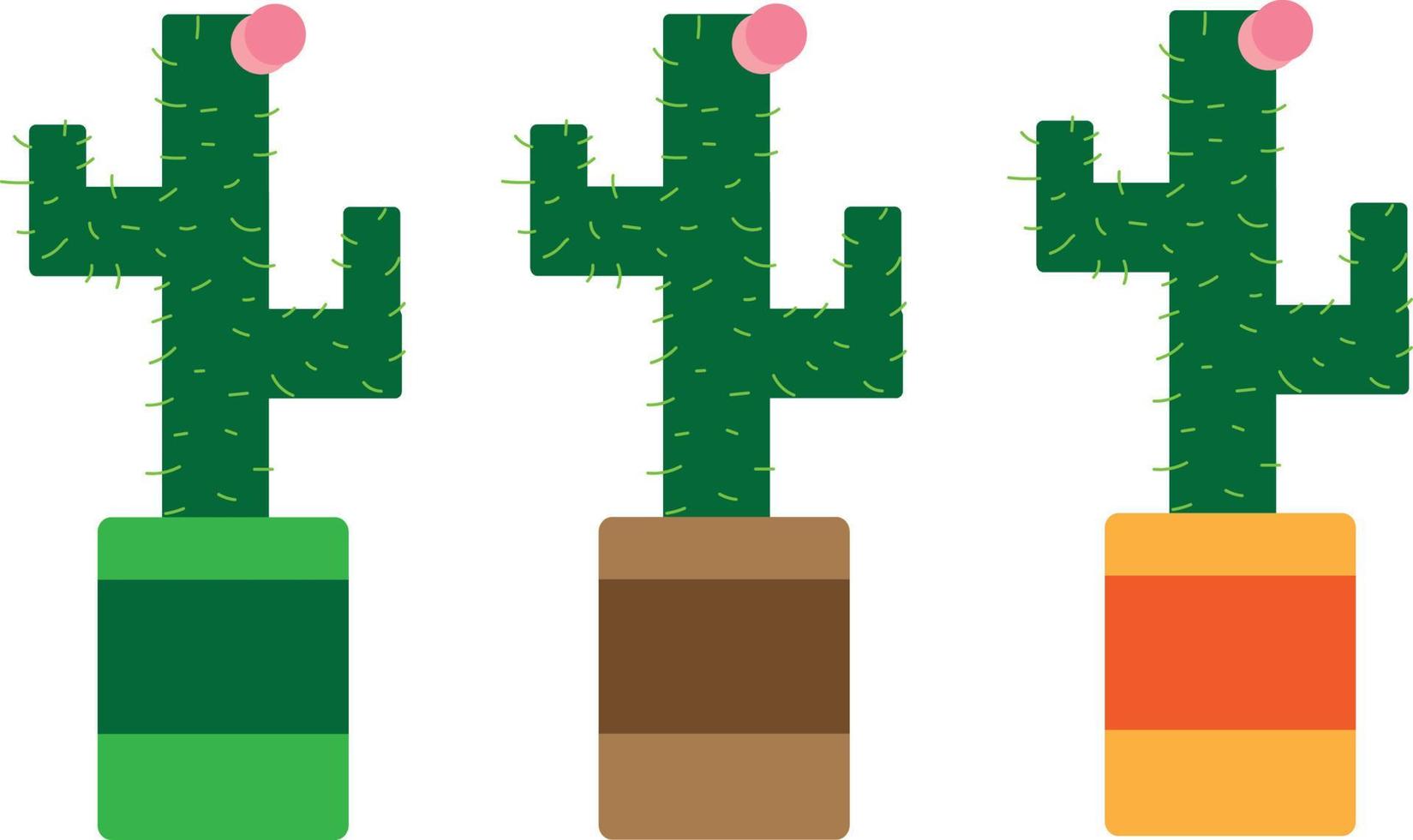 kaktus med färg vas vektor