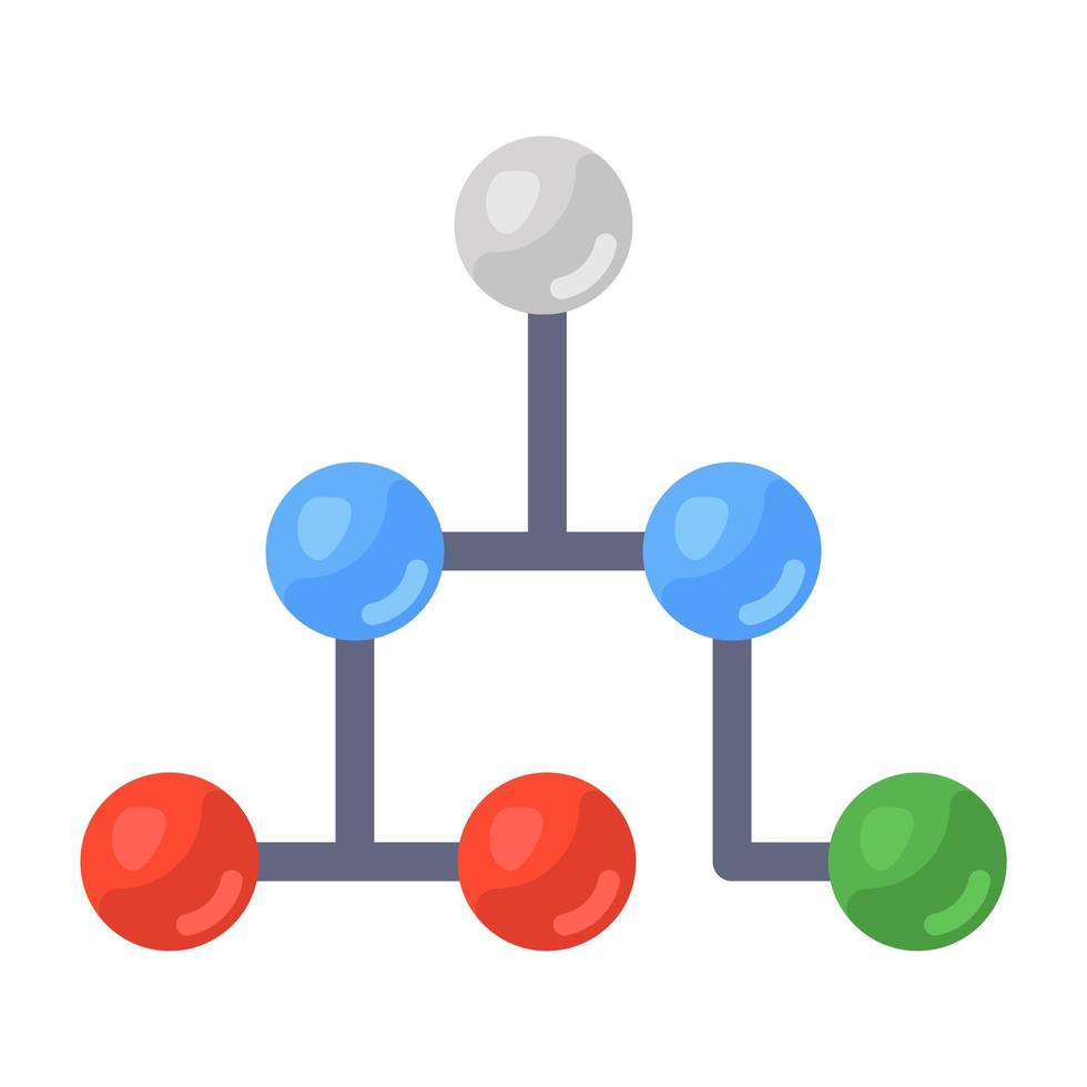 platt vektor design av noder nätverk, topologi ikon