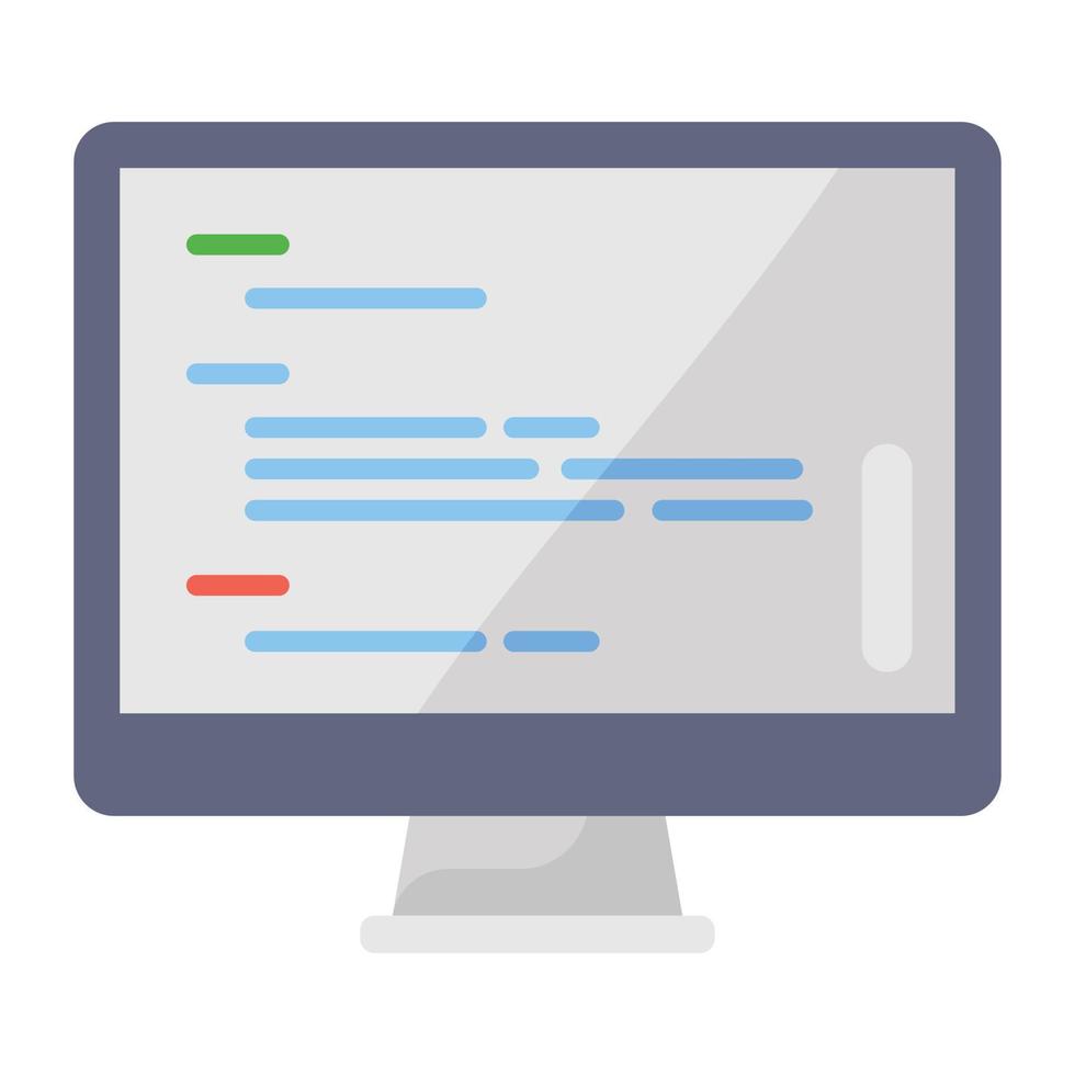 Computerprogrammiersymbol im flachen Design vektor