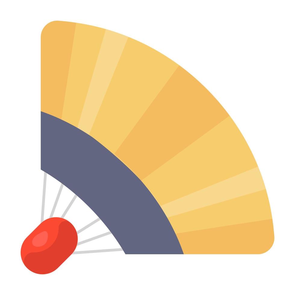 en traditionell handfläkt platt ikon, redigerbar design vektor