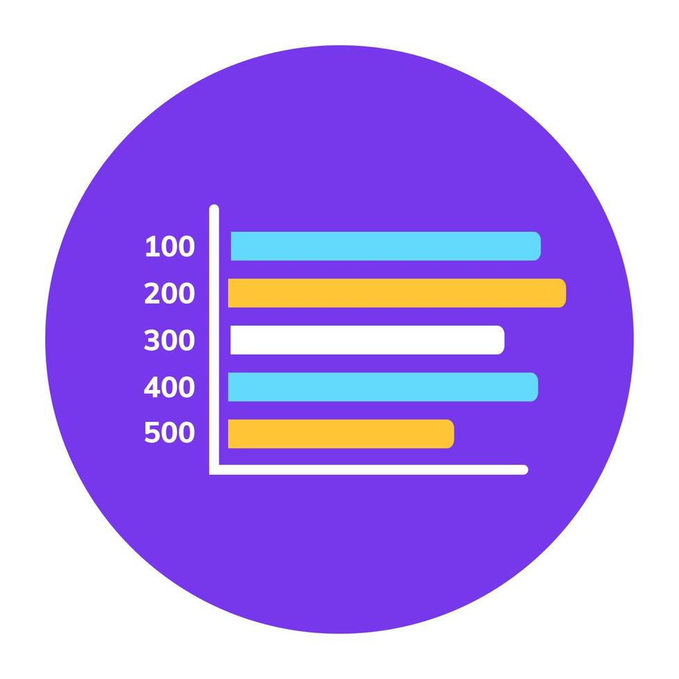 Datenanalyse, flaches abgerundetes Symbol des horizontalen Balkendiagramms vektor