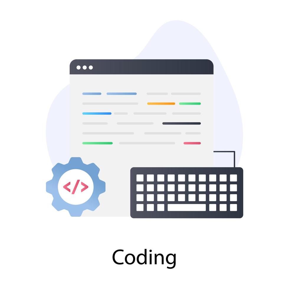 redigerbara modern platt konceptuell stil vektor av kodning ikon