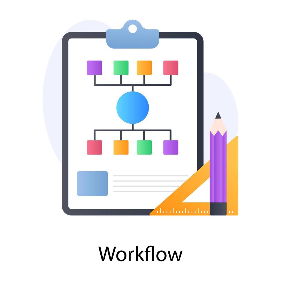 Workflow-Symbol im flachen konzeptionellen Stil, Flussdiagrammbericht vektor