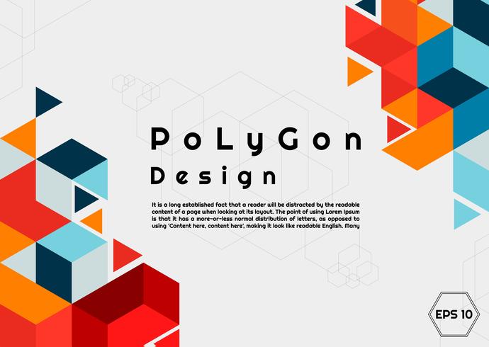 Polygon bakgrundsaffisch vektor