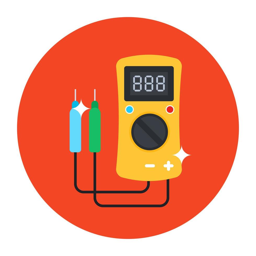 Amperemeter-Symbol, Voltmeter flacher Vektorstil vektor