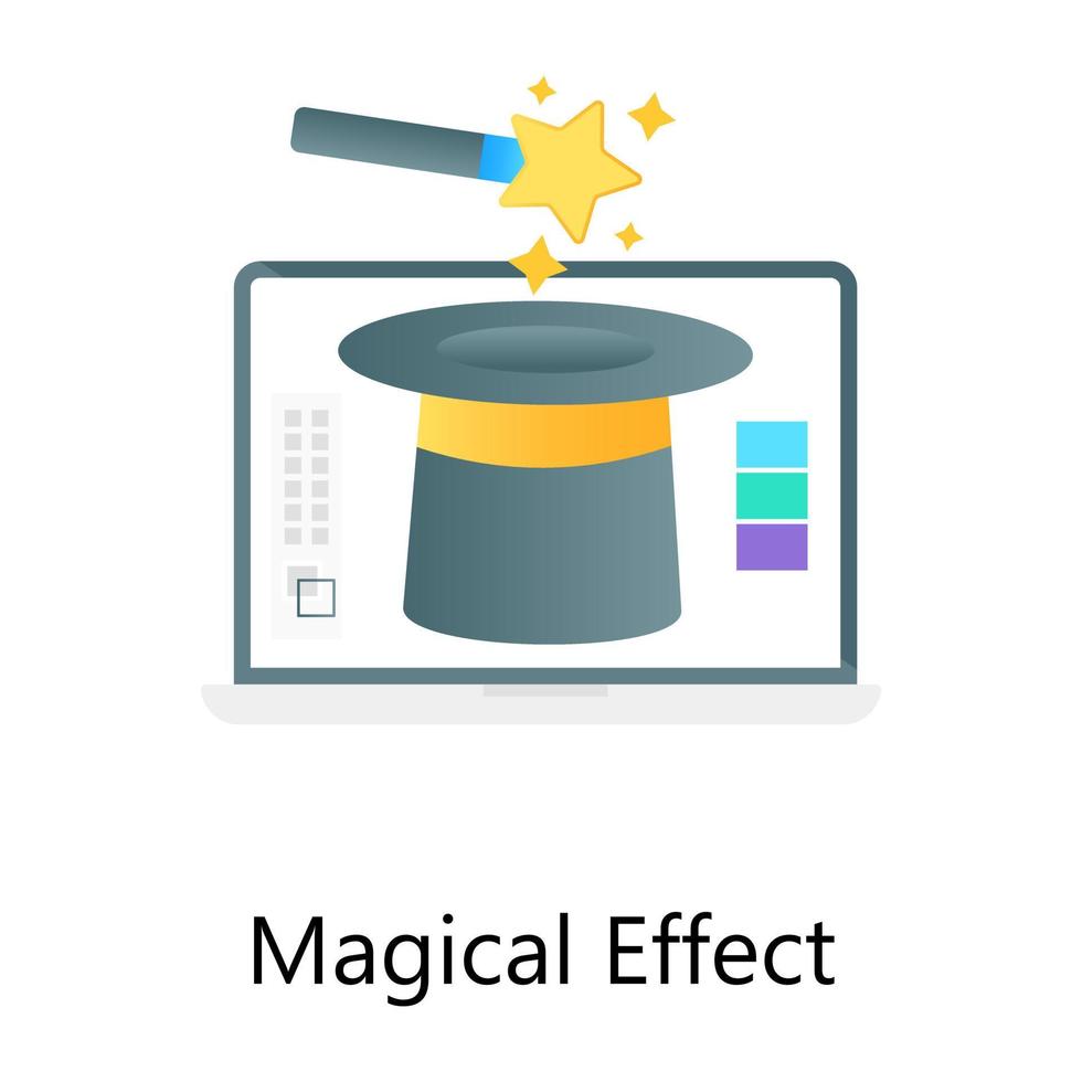 Grafikdesign-Tool, Symbol für flaches Farbverlaufskonzept mit magischem Effekt vektor