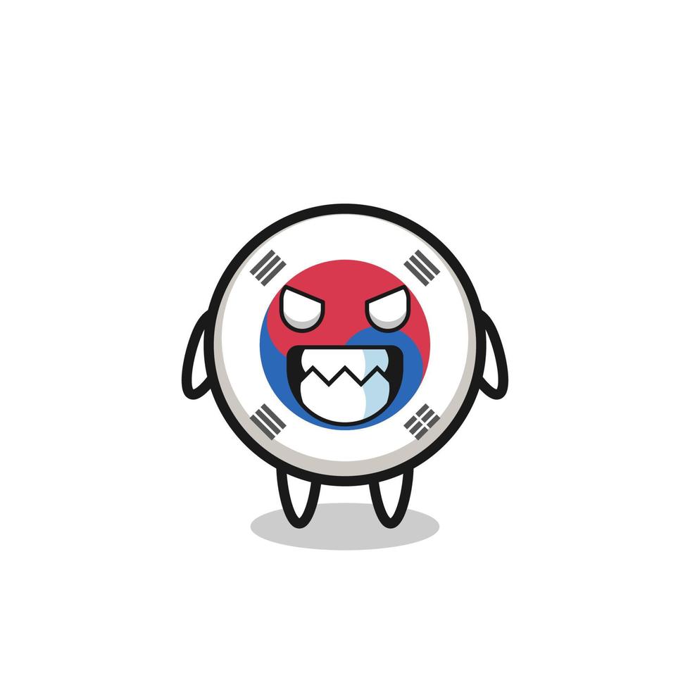 onda uttryck för Sydkoreas flagga söt maskot karaktär vektor
