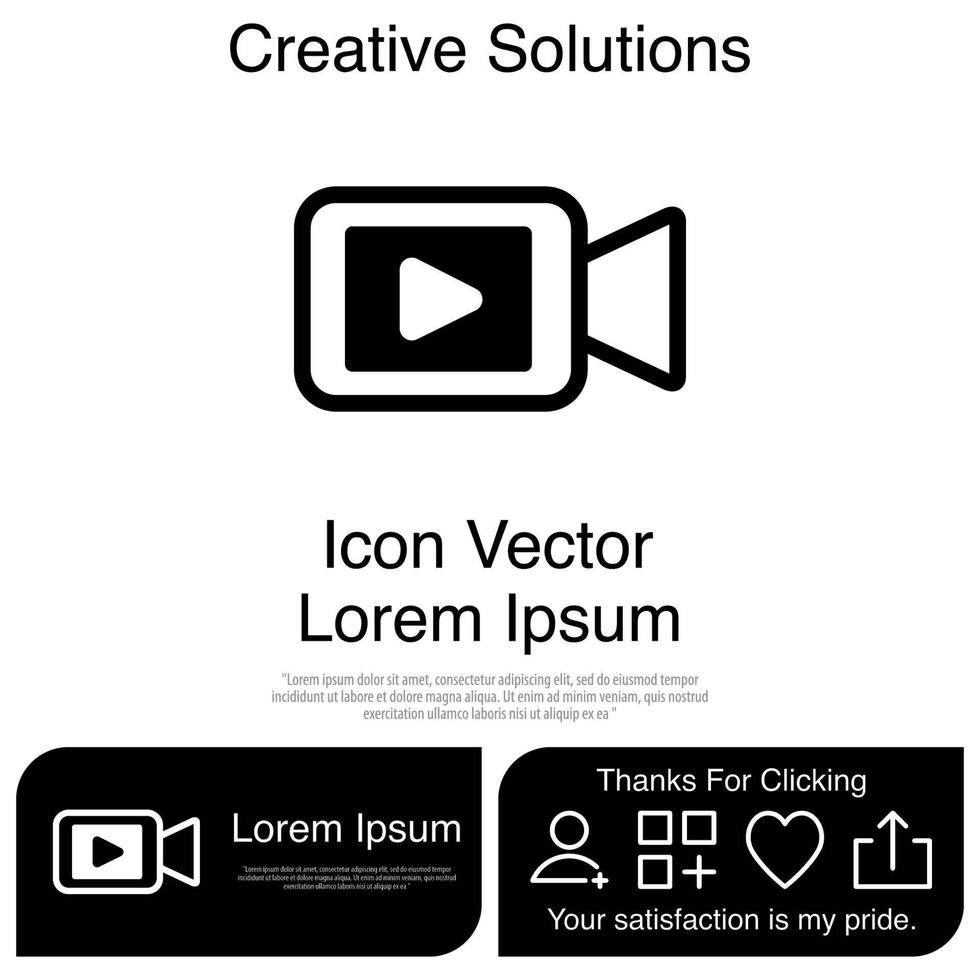 Videokamera-Icon-Vektor eps 10 vektor