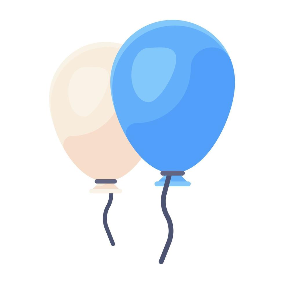 Helium-Ballons-Vektor, flaches Icon-Design im editierbaren Stil vektor