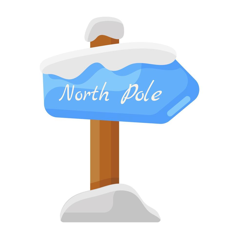 nordpolen ikon i platt stil vektor
