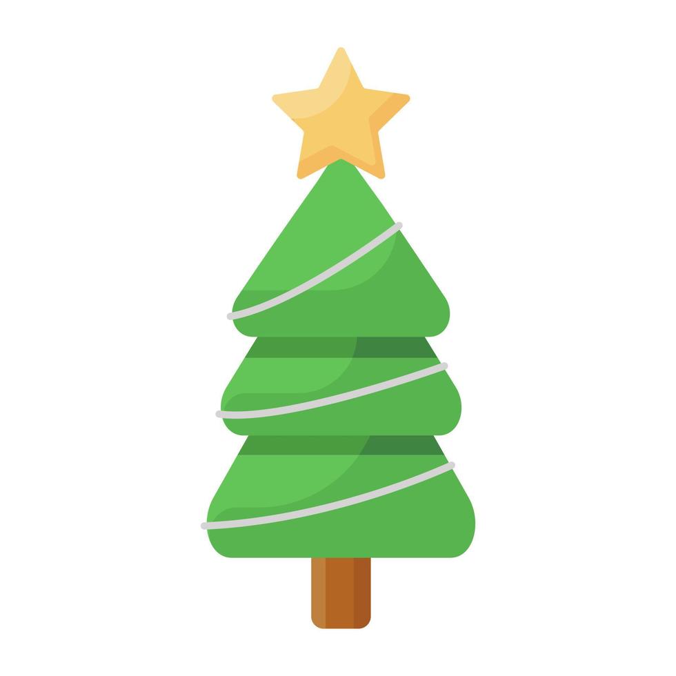 dekorativer weihnachtsbaum im flachen stil am besten für eventfeiern vektor
