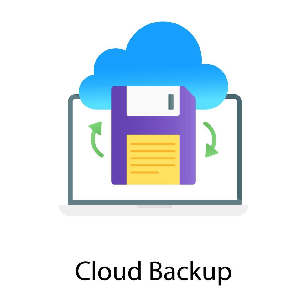 editierbares Verlaufsdesign des Cloud-Backup-Vektors, Online-Speicher vektor