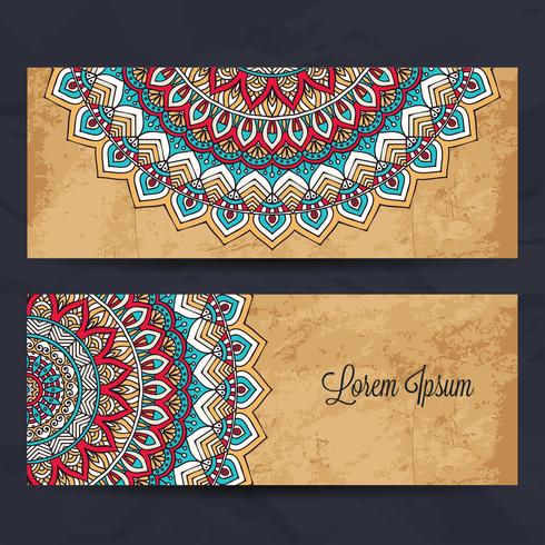 Mandala-Banner-Set vektor