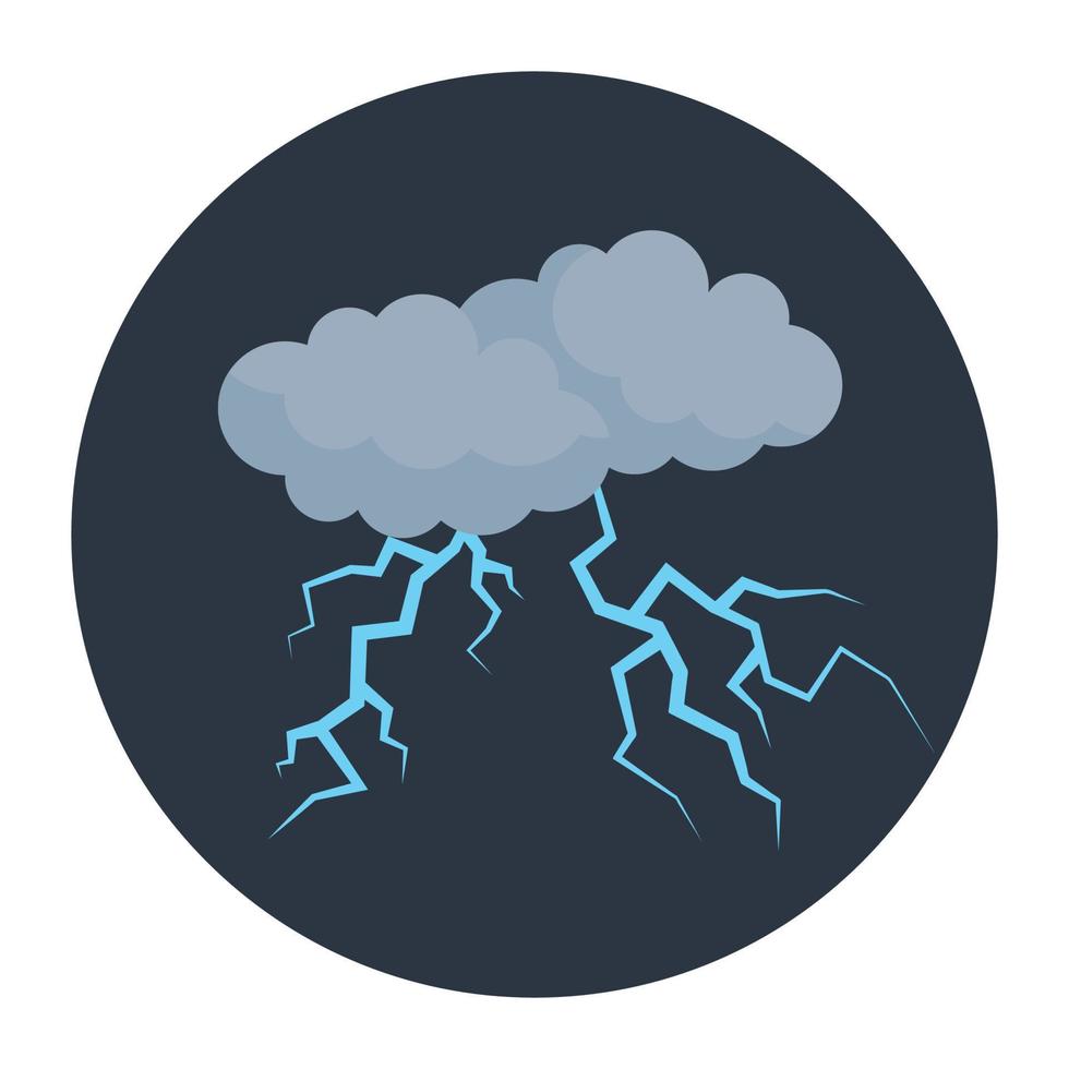 Symbol der Wolke mit Blitzen, Konzept des Gewitters vektor