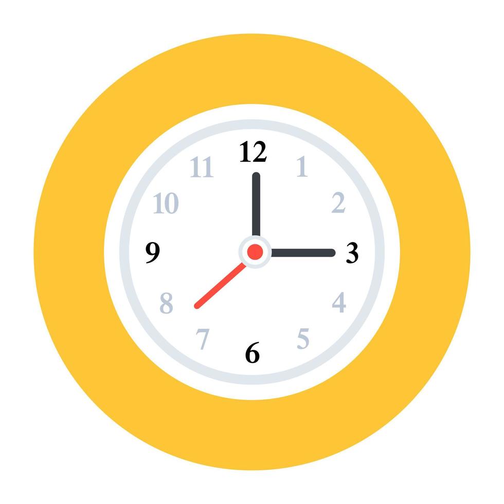 ikonen för väggklocka i platt design vektor