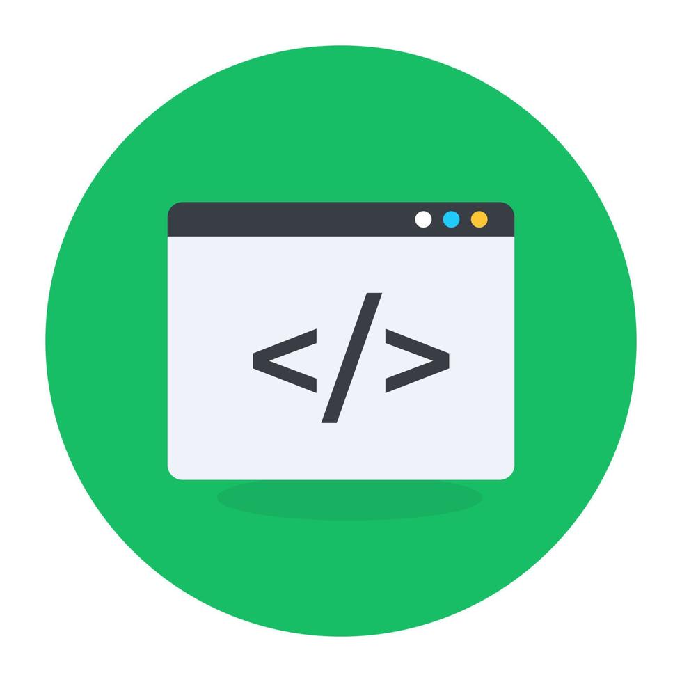 einzigartiger flacher abgerundeter Stilvektor der Webcodierung vektor