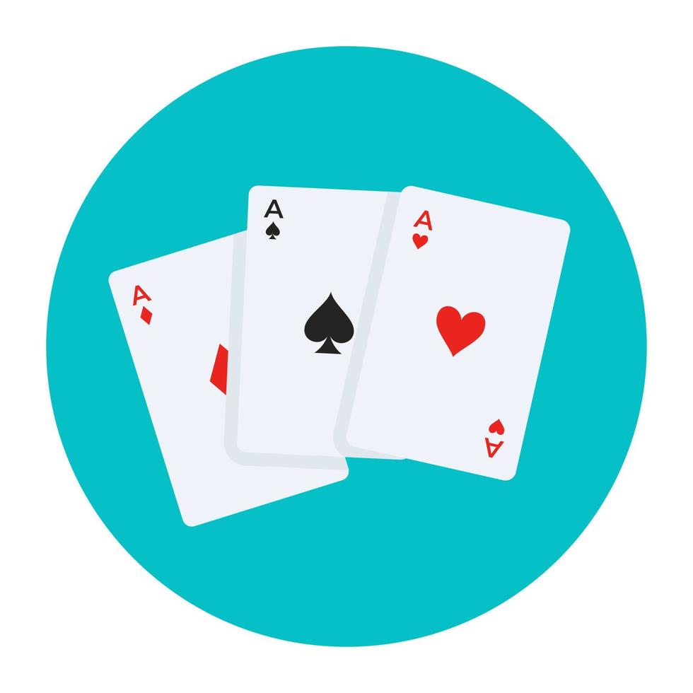 flaches Design von Herz-Ass, Pokerkarten vektor