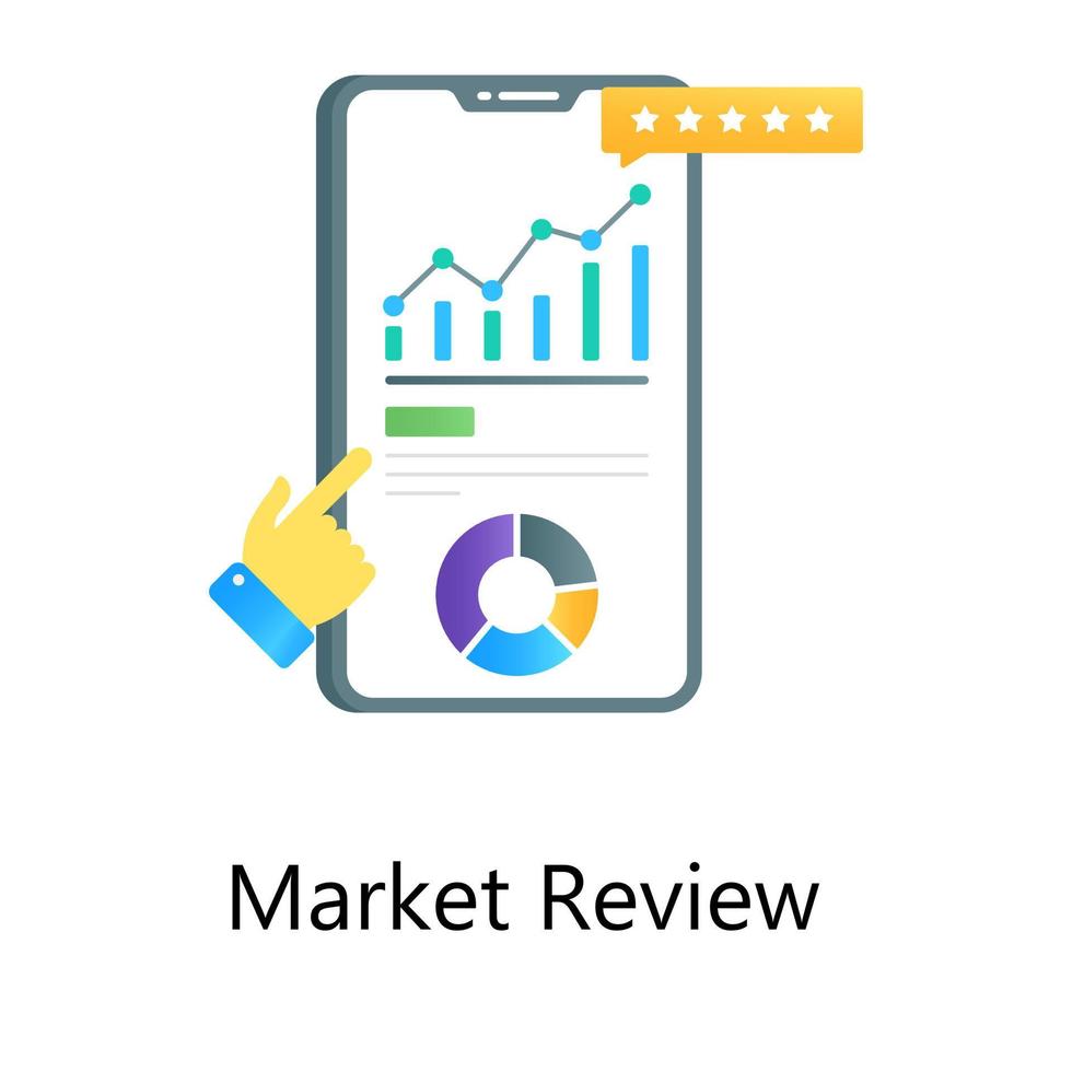 säljbetygsapp, gradientvektor för marknadsgranskning vektor