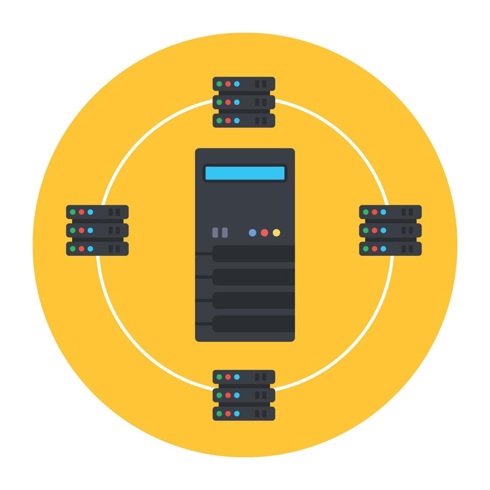 datalagringskoncept, redigerbar platt rundad ikon vektor