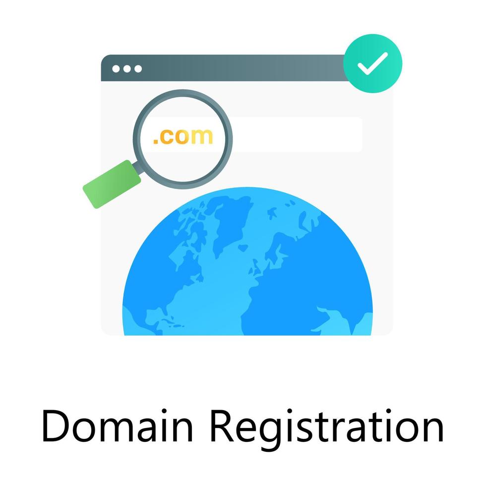 konzeptionelles Symbol der Domainregistrierung im Verlaufsstil vektor