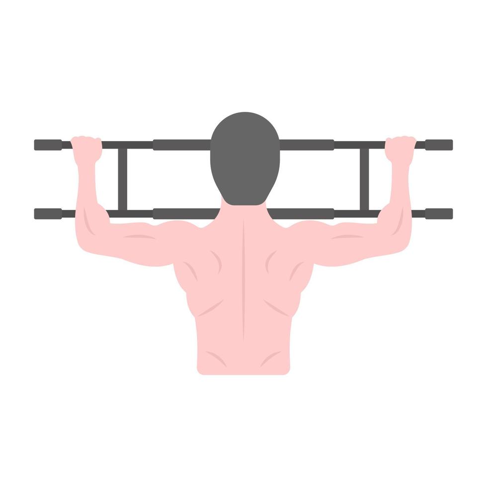 Muskeln posieren in flachem Vektor, der Bodybuilder zeigt vektor