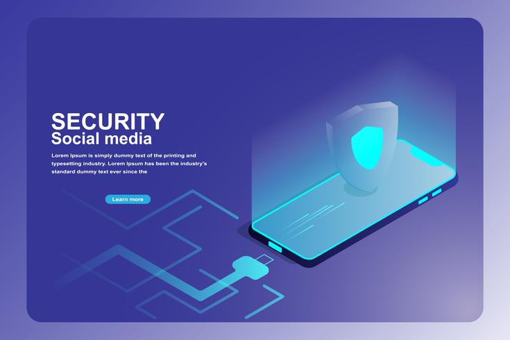 Målsida för mobil datasäkerhetsskydd vektor
